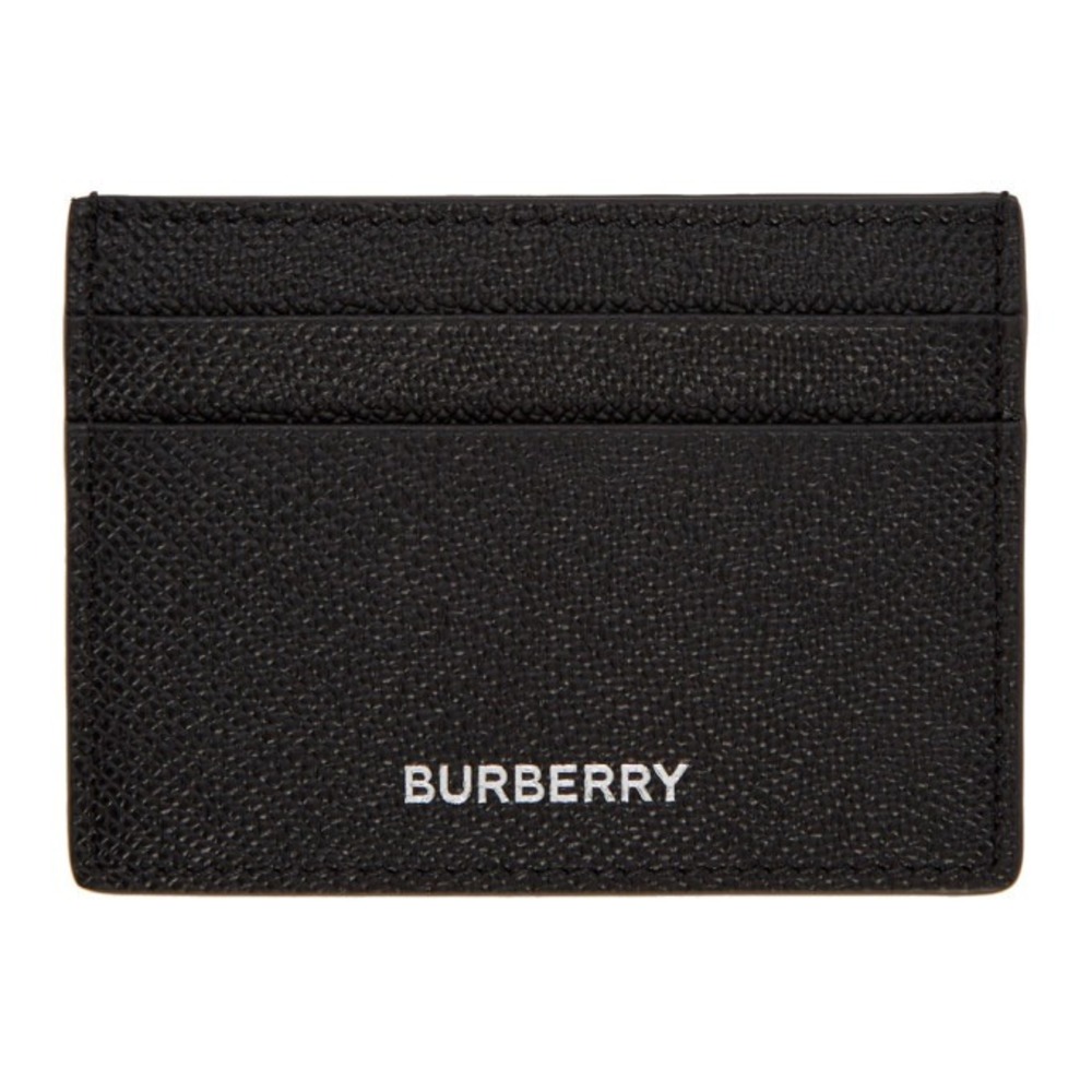 NEW‎ Burberry Sandon Grained Leather Card Holder Black Business Card Case Wallet